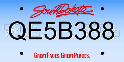 QE5B388 South Dakota License Plate