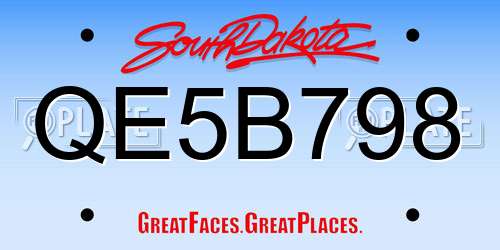 QE5B798 South Dakota License Plate