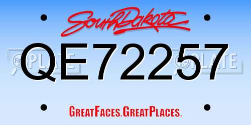 QE72257 South Dakota License Plate