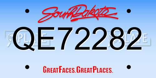 QE72282 South Dakota License Plate