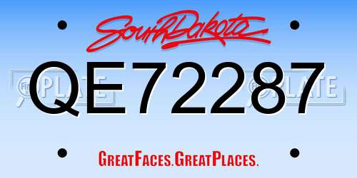QE72287 South Dakota License Plate