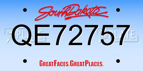 QE72757 South Dakota License Plate