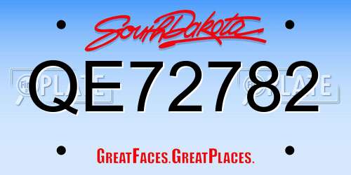 QE72782 South Dakota License Plate