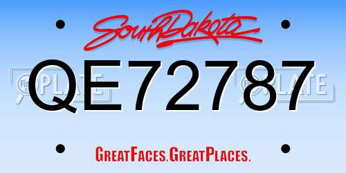 QE72787 South Dakota License Plate