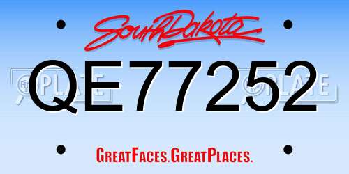 QE77252 South Dakota License Plate