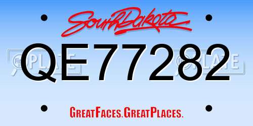 QE77282 South Dakota License Plate
