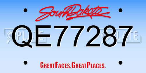 QE77287 South Dakota License Plate