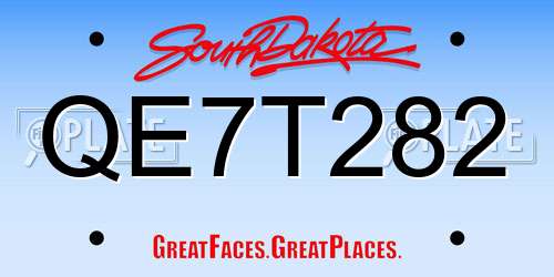 QE7T282 South Dakota License Plate