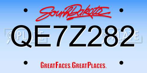 QE7Z282 South Dakota License Plate