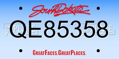 QE85358 South Dakota License Plate