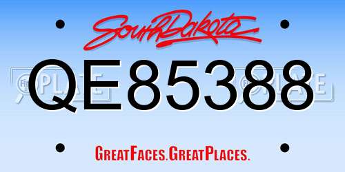 QE85388 South Dakota License Plate