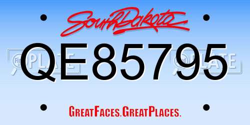 QE85795 South Dakota License Plate