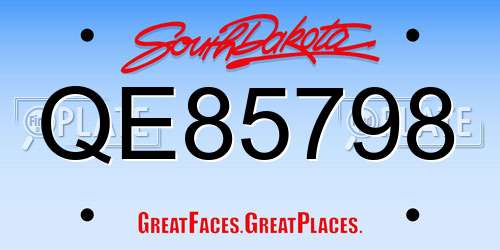 QE85798 South Dakota License Plate