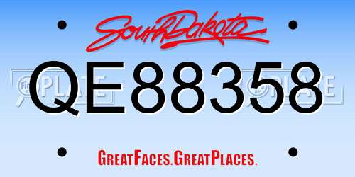 QE88358 South Dakota License Plate