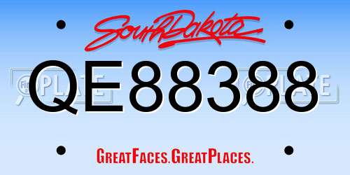 QE88388 South Dakota License Plate