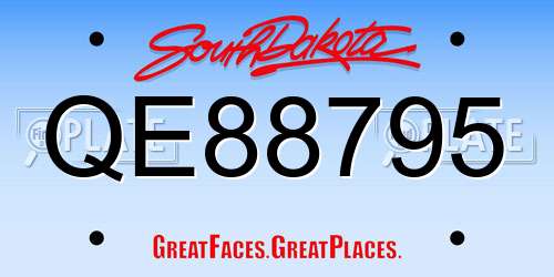 QE88795 South Dakota License Plate