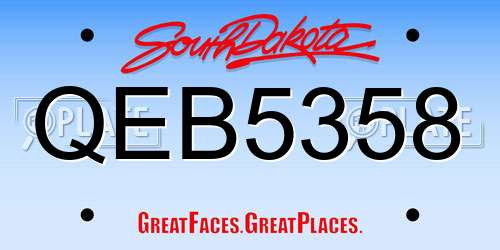 QEB5358 South Dakota License Plate