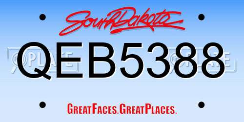 QEB5388 South Dakota License Plate