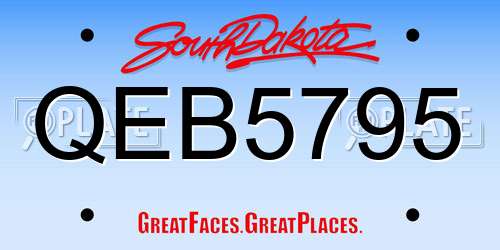 QEB5795 South Dakota License Plate