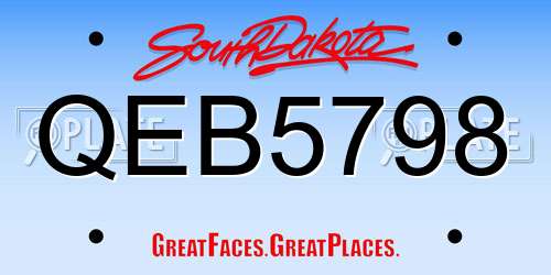 QEB5798 South Dakota License Plate
