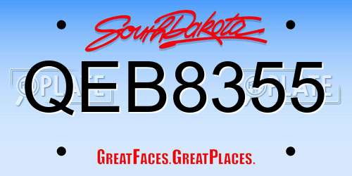 QEB8355 South Dakota License Plate