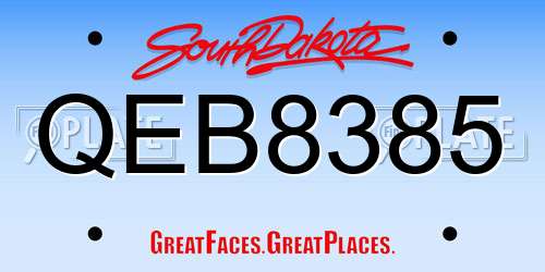 QEB8385 South Dakota License Plate