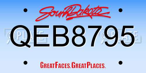 QEB8795 South Dakota License Plate