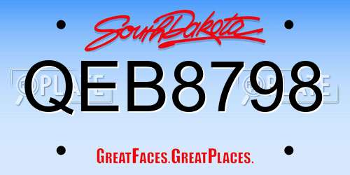 QEB8798 South Dakota License Plate