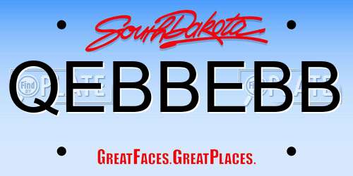 QEBBEBB South Dakota License Plate