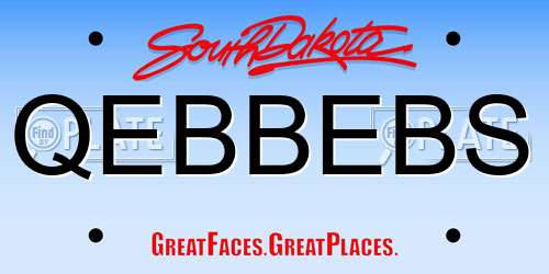 QEBBEBS South Dakota License Plate