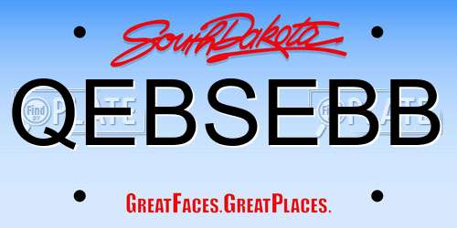 QEBSEBB South Dakota License Plate