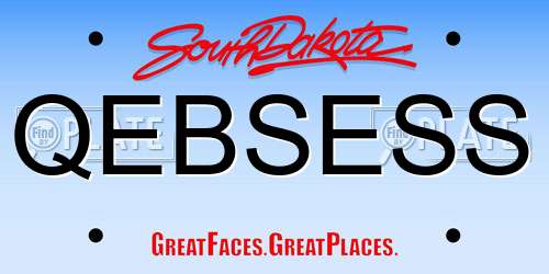 QEBSESS South Dakota License Plate