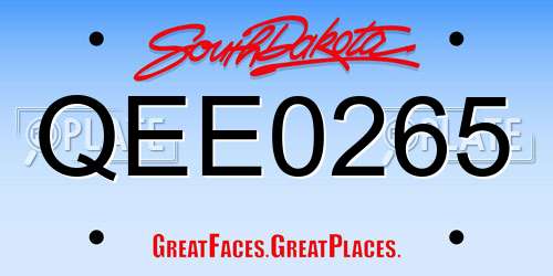 QEE0265 South Dakota License Plate