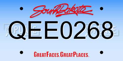 QEE0268 South Dakota License Plate