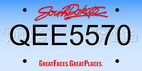 QEE5570 South Dakota License Plate