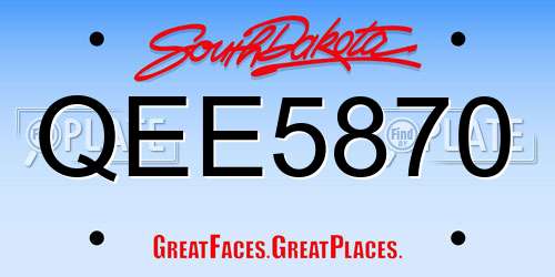 QEE5870 South Dakota License Plate