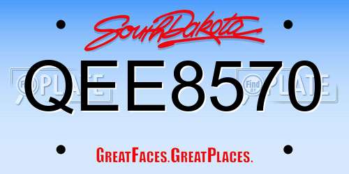 QEE8570 South Dakota License Plate