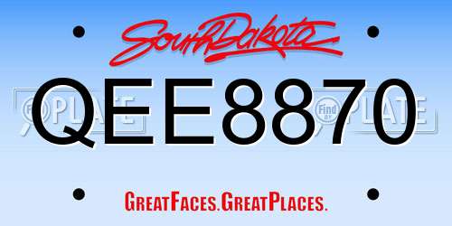 QEE8870 South Dakota License Plate