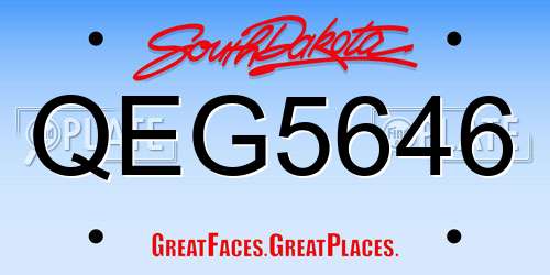 QEG5646 South Dakota License Plate