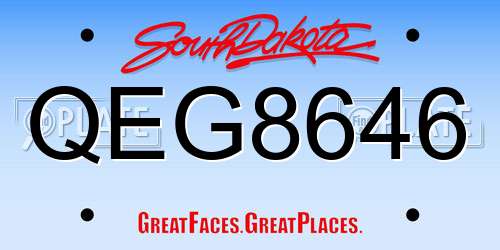 QEG8646 South Dakota License Plate