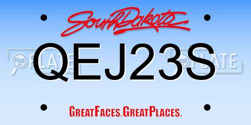 QEJ23S South Dakota License Plate