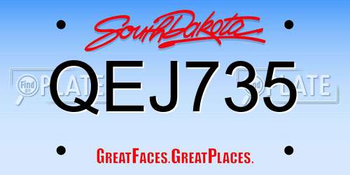 QEJ735 South Dakota License Plate