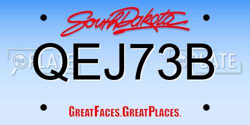 QEJ73B South Dakota License Plate