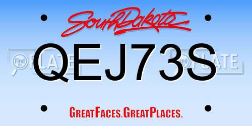 QEJ73S South Dakota License Plate