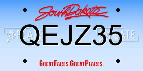 QEJZ35 South Dakota License Plate