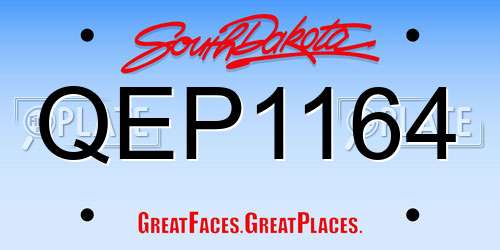 QEP1164 South Dakota License Plate