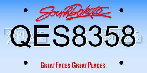 QES8358 South Dakota License Plate