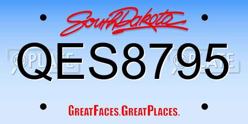 QES8795 South Dakota License Plate