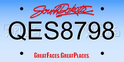 QES8798 South Dakota License Plate