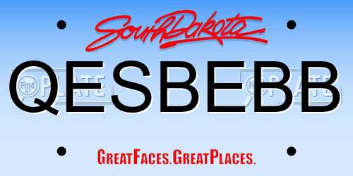 QESBEBB South Dakota License Plate